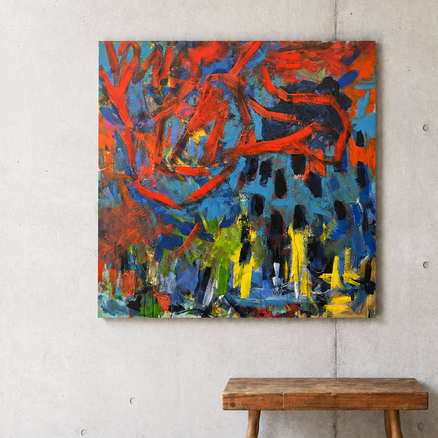 Original: "Serie Garten - Live 2" 100x100cm auf Leinwand
