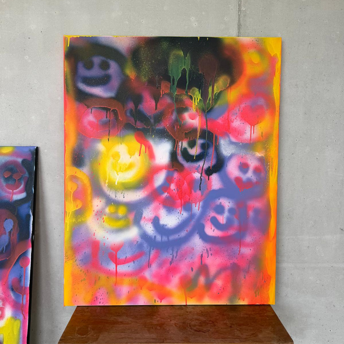 Original: "Smile Noir" 70x100cm auf Leinwand